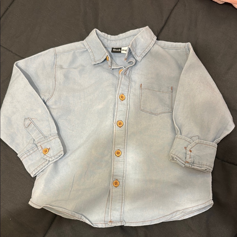 Kids Light Blue Button-Up Shirt